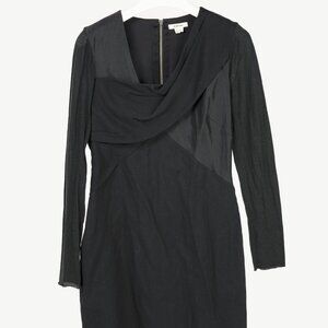 Helmut Lang Black Nexus Wool Knee-Length Dress